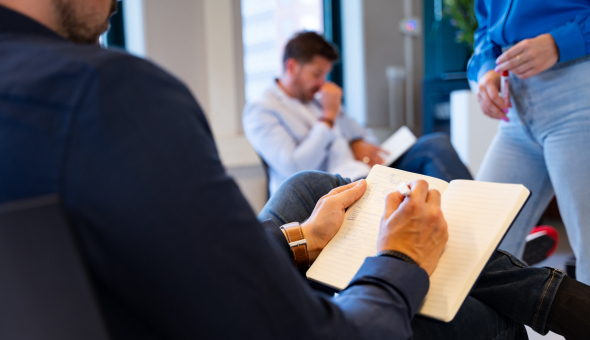 Notitieboek in een training